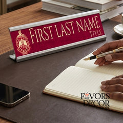 Desk Name Plate - Delta Sigma Theta | Personalized Sorority Desk Nameplate