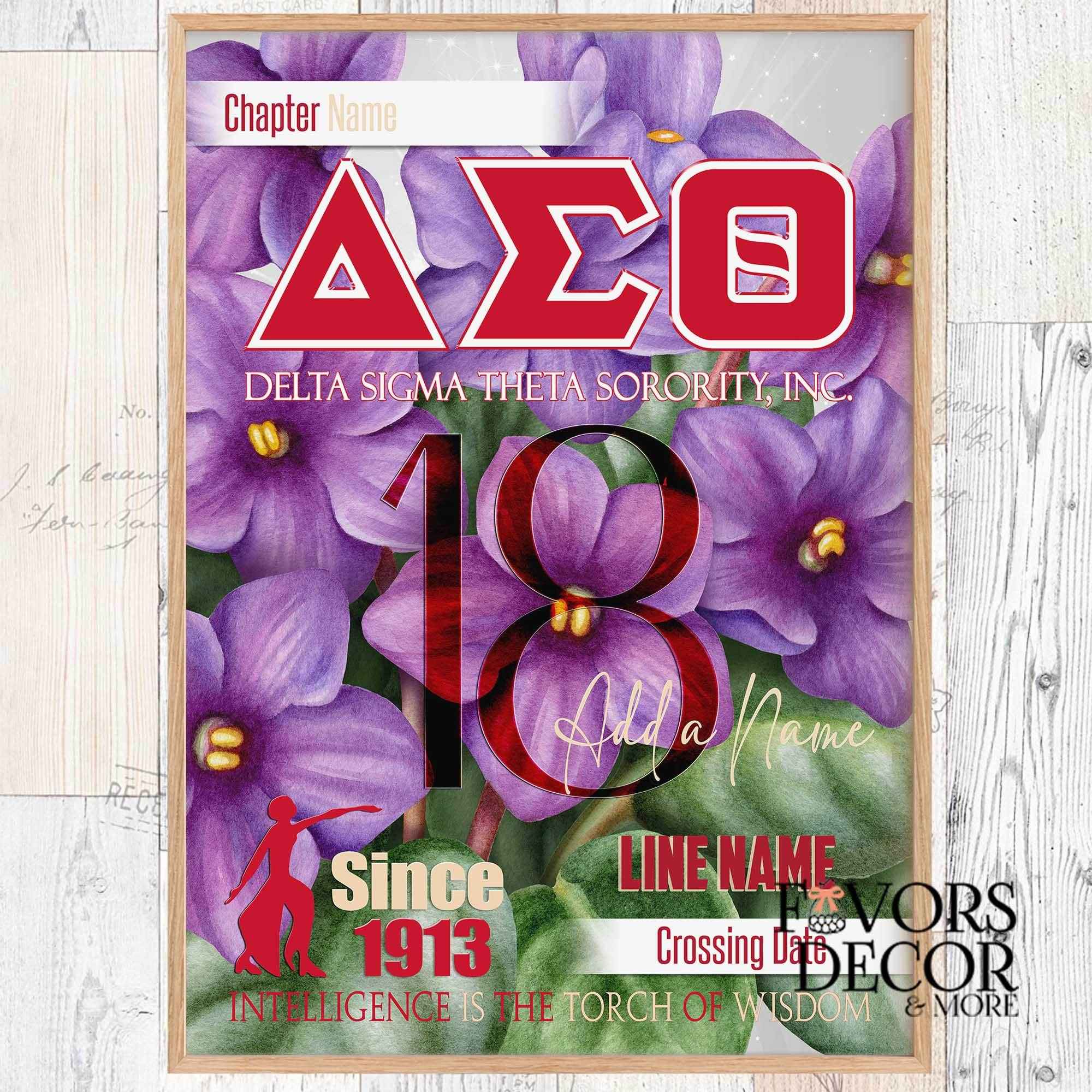 Poster - Delta Sigma Theta | Personalized Line Crossing Poster Keepsake Art Print - Favors Decor and More