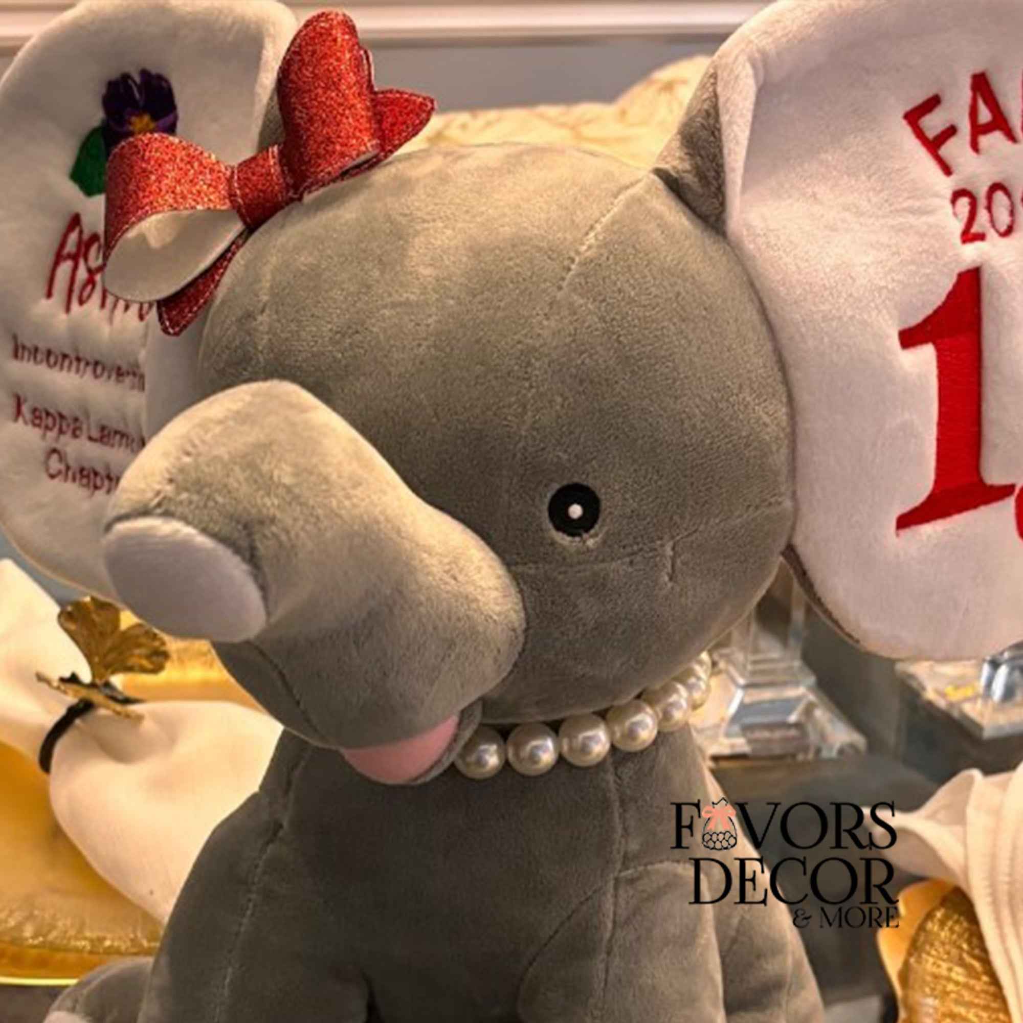 Copy of Plush Stuffed Animal Delta Sigma Theta Sorority Keepsake Personalized Elephant