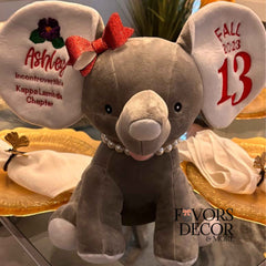 Copy of Plush Stuffed Animal Delta Sigma Theta Sorority Keepsake Personalized Elephant
