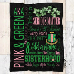 Blanket | Alpha Kappa Alpha Sorority - Subway Art Personalized Throw Blanket
