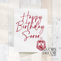 Greeting Cards – Delta Sigma Theta Happy Birthday Soror Sorority Card with Red Envelope