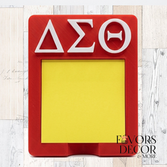 Post It Notes Sticky Note Holder - Delta Sigma Theta Greek Letters | Desk Accessory