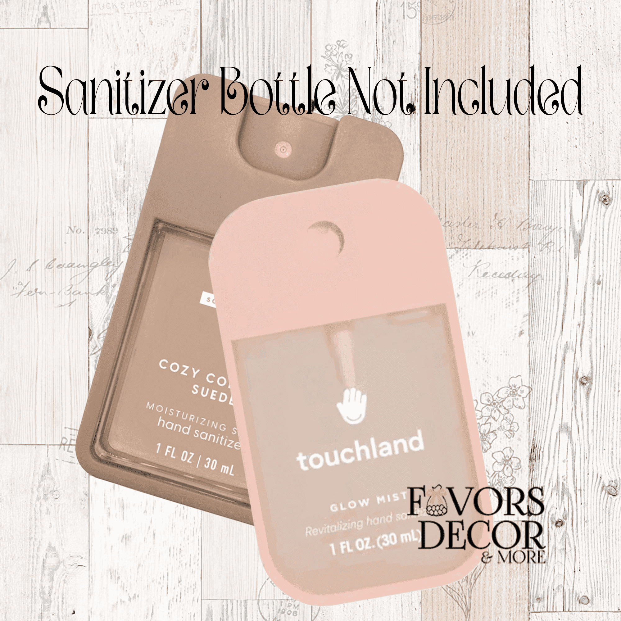 Spray Sanitizer Holder - Violets and Delta Greek Letters - Favors Decor and More