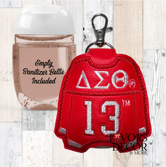 Sanitizer Holder - Delta Sigma Theta Keychain | Embroidered Hand Sanitizer Sleeve