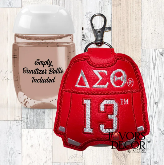 Sanitizer Holder - Delta Sigma Theta Keychain | Embroidered Hand Sanitizer Sleeve