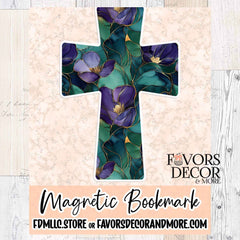 Magnetic Bookmark - Delta Sigma Theta | African Violets Cross Magnetic Bookmark – Inspirational Gift - Favors Decor and More