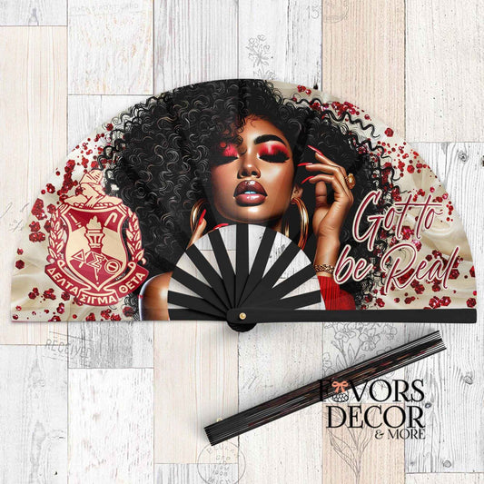 Clack Fan - Delta Sigma Theta Sorority - Got to be Real - Favors Decor and More