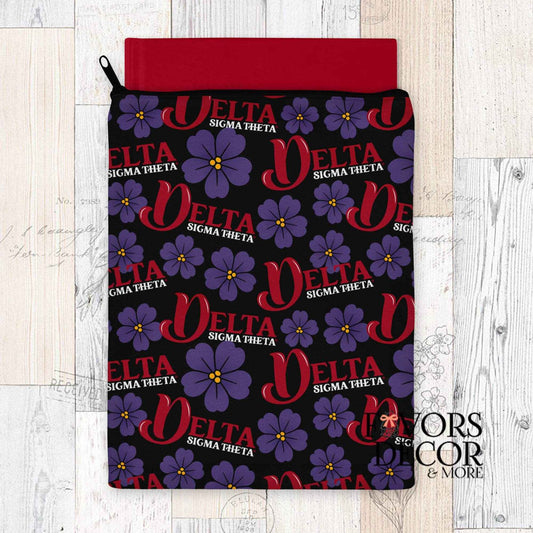 Book Sleeve - Delta Sigma Theta® | DST and Violets - Favors Decor and More