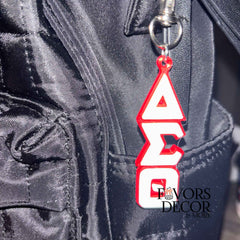 Zipper Pulls - Delta Sigma Theta | Red and White Greek Letters