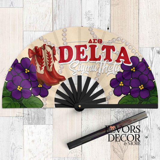 Clack Fan - Delta Sigma Theta Sorority| Boots on the Ground" Delta Dance Fan