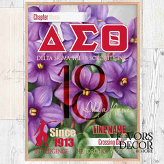 Poster - Delta Sigma Theta | Personalized Line Crossing Poster Keepsake Art Print - Favors Decor and More