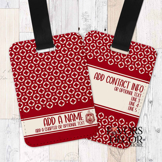 Luggage Tag - Delta Sigma Theta | Quatrefoil Design Personalized - Favors Decor and More