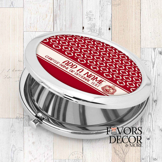 Compact Mirror - Delta Sigma Theta Sorority | Quatrefoil Personalized - Favors Decor and More