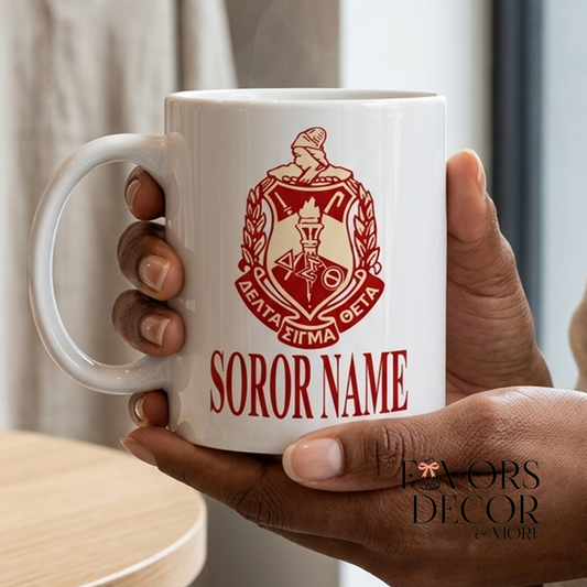 Mug - Delta Sigma Theta |Delta Sigma Theta Personalized Soror Name Mug – Custom Greek Coffee Cup Gift