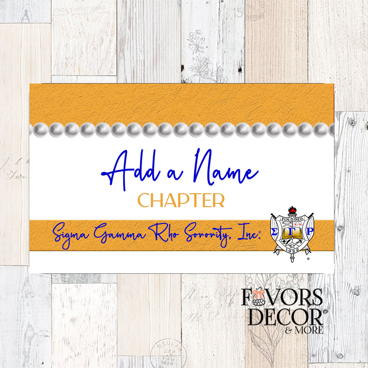 Sigma Gamma Rho Personalized Name Badge II