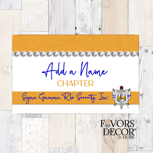 Sigma Gamma Rho Personalized Name Badge II