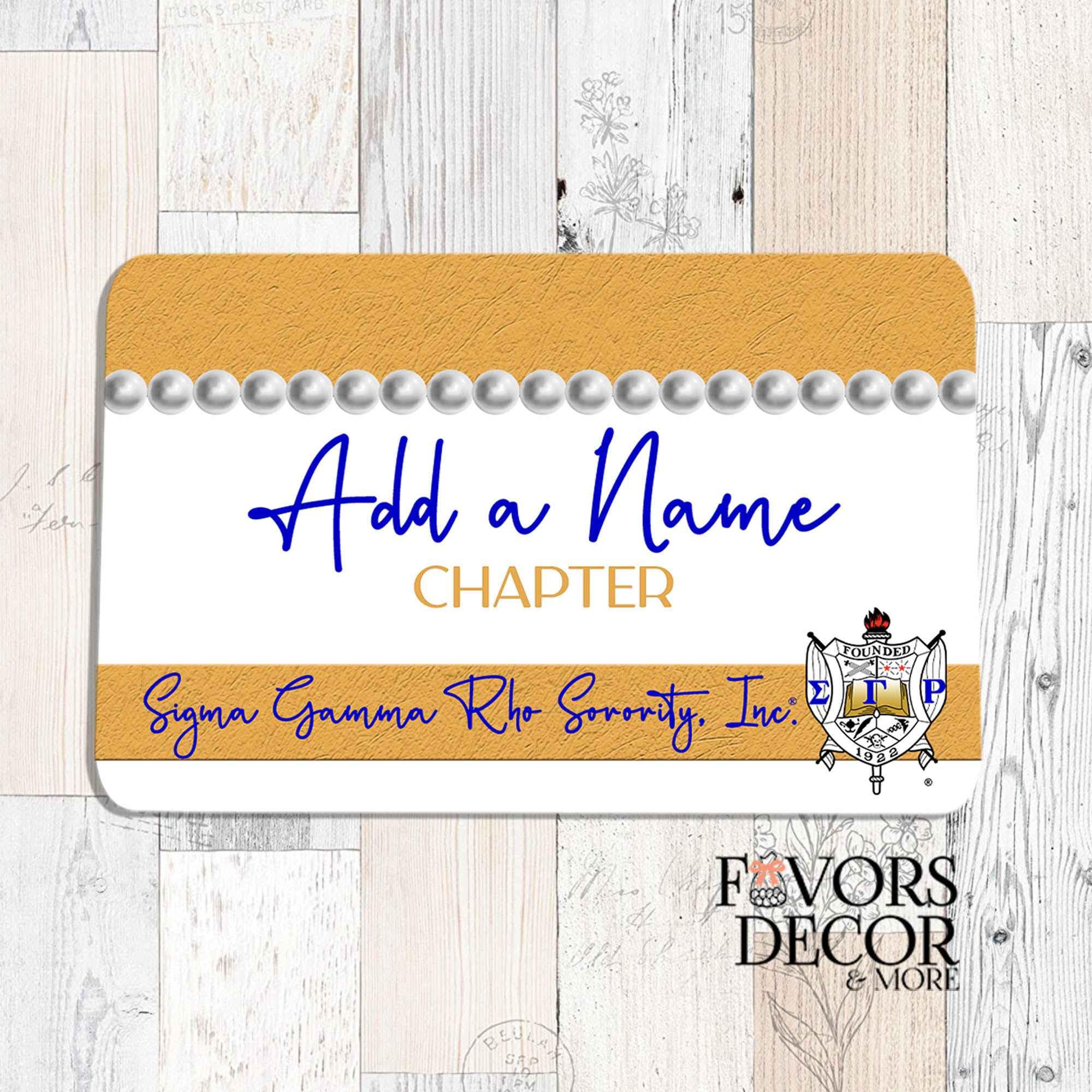 Name Badge - Sigma Gamma Rho | Design II Personalized