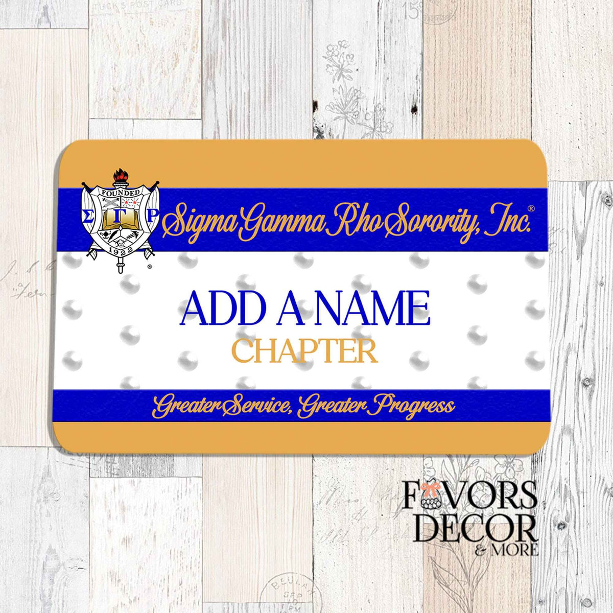 Name Badge - Sigma Gamma Rho Sorority | Design III Personalized