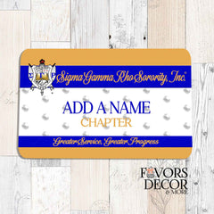Name Badge - Sigma Gamma Rho Sorority | Design III Personalized