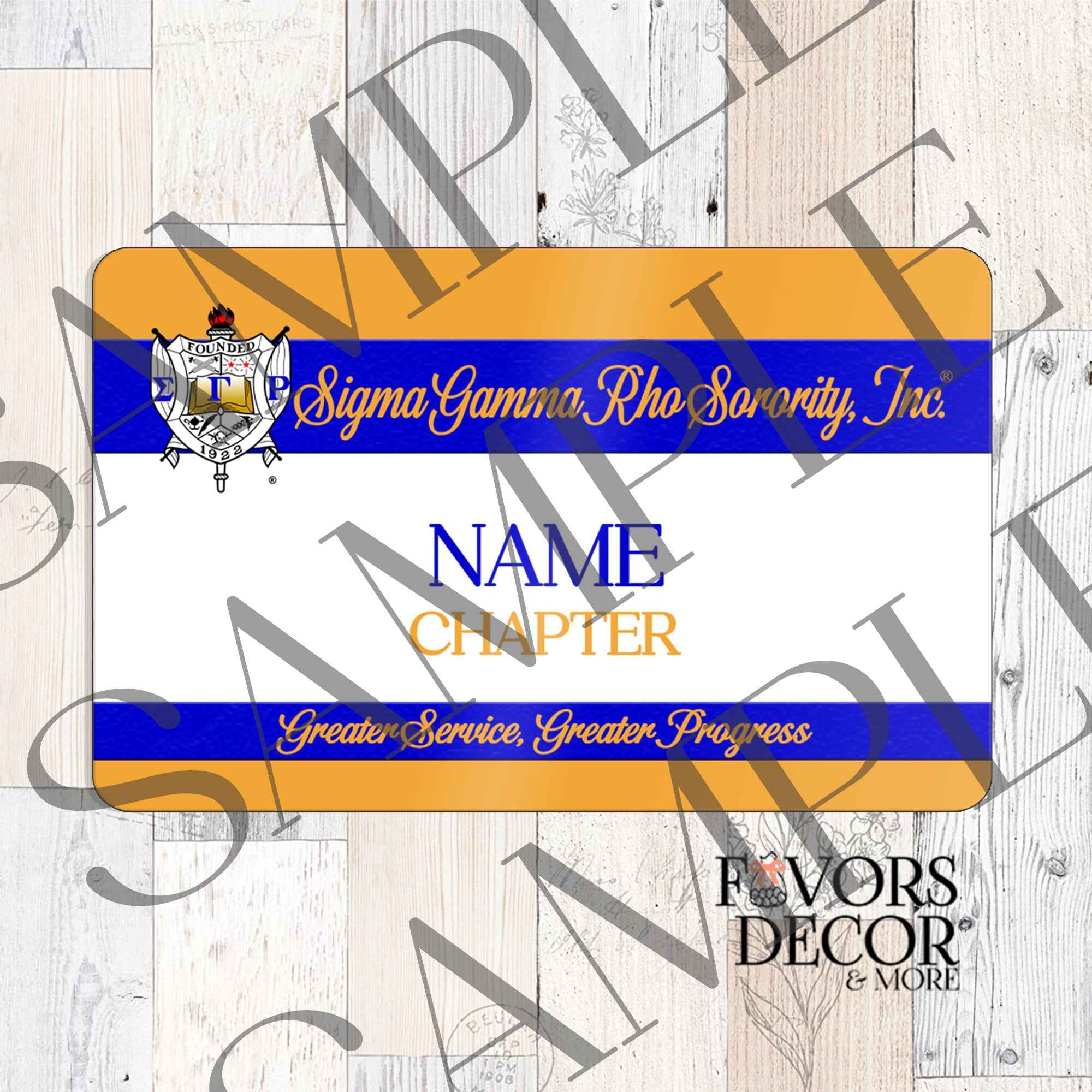 Name Badge - Sigma Gamma Rho Sorority | Design III Personalized