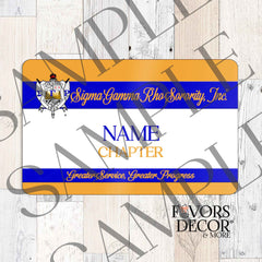 Name Badge - Sigma Gamma Rho Sorority | Design III Personalized
