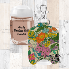 Hand Sanitizer Holder – Custom Printed Glitter Fabric Includes Empty Bottle - Favors Decor and More