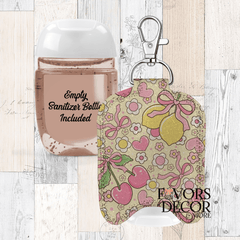 Hand Sanitizer Holder – Custom Printed Glitter Fabric Includes Empty Bottle - Favors Decor and More