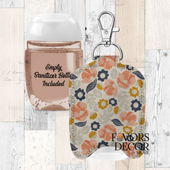 Hand Sanitizer Holder – Custom Printed Glitter Fabric Includes Empty Bottle - Favors Decor and More