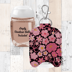 Hand Sanitizer Holder – Custom Printed Glitter Fabric Includes Empty Bottle - Favors Decor and More