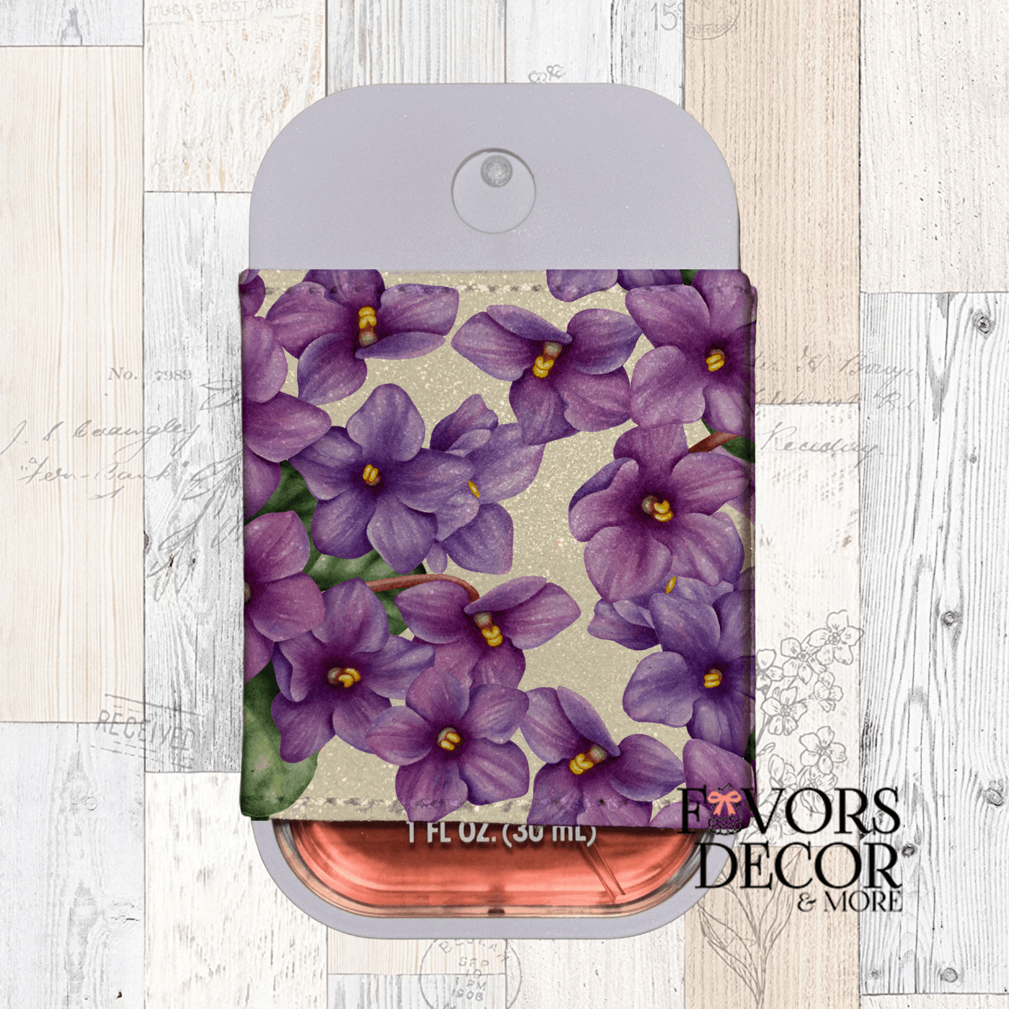 Spray Sanitizer Holder - Violet Bloom - Favors Decor and More
