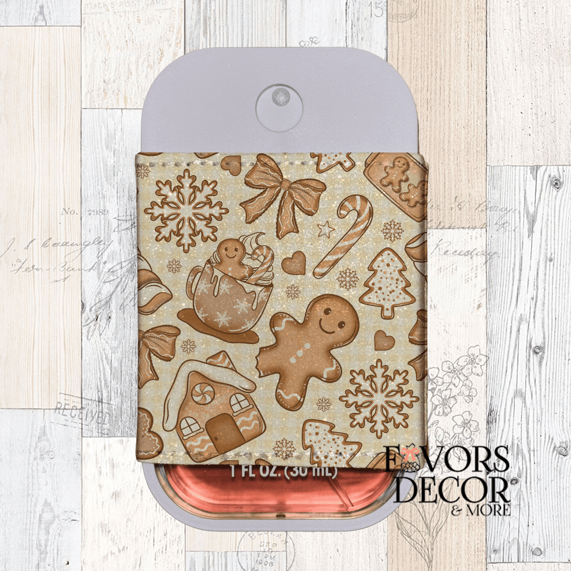 Spray Sanitizer Holder - Gingerbread Dreams - Favors Decor and More