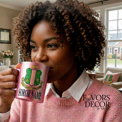Mug | Alpha Kappa Alpha - Personalized Sorority Crest Pink
