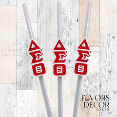 Straw Topper - Delta Sigma Theta DST Greek Letter Straw Charm | Sorority Drink Accessory