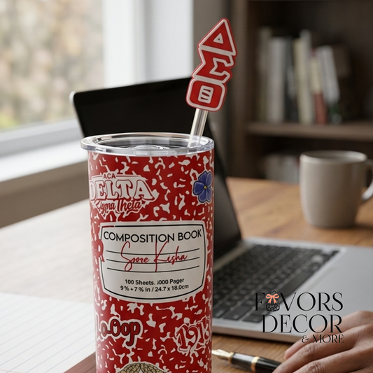 Straw Topper - Delta Sigma Theta DST Greek Letter Straw Charm | Sorority Drink Accessory
