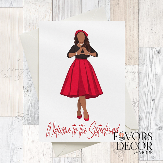 Greeting Cards – Delta Sigma Theta Welcome to the Sisterhood Sorority Card with Pearl Envelope