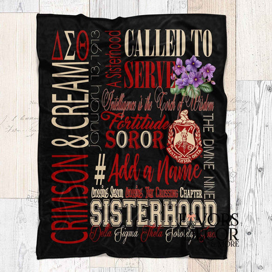 Blanket | Delta Sigma Theta Sorority - Subway Art Personalized Throw Blanket - Favors Decor and More