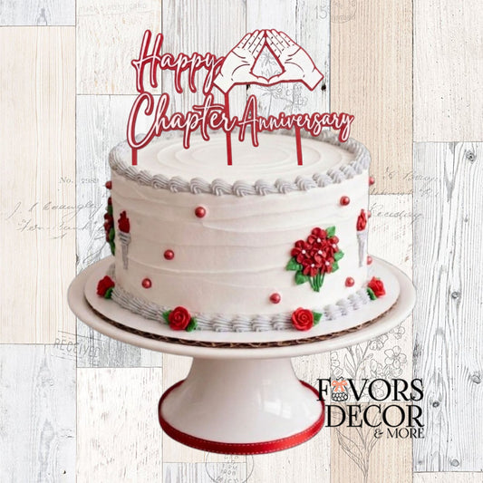 Cake Topper - Delta Sigma Theta | Happy Chapter Anniversary - Favors Decor and More