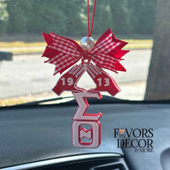 Car Charm - Delta Sigma Theta | Pyramid Hands Greek Letters - Favors Decor and More