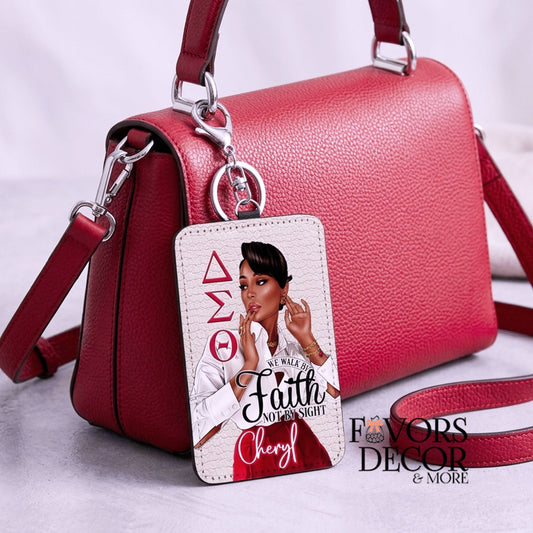 Card Holder Keychain | Delta Sigma Theta - Walk by Faith Delta Sigma Theta - Favors Decor and More