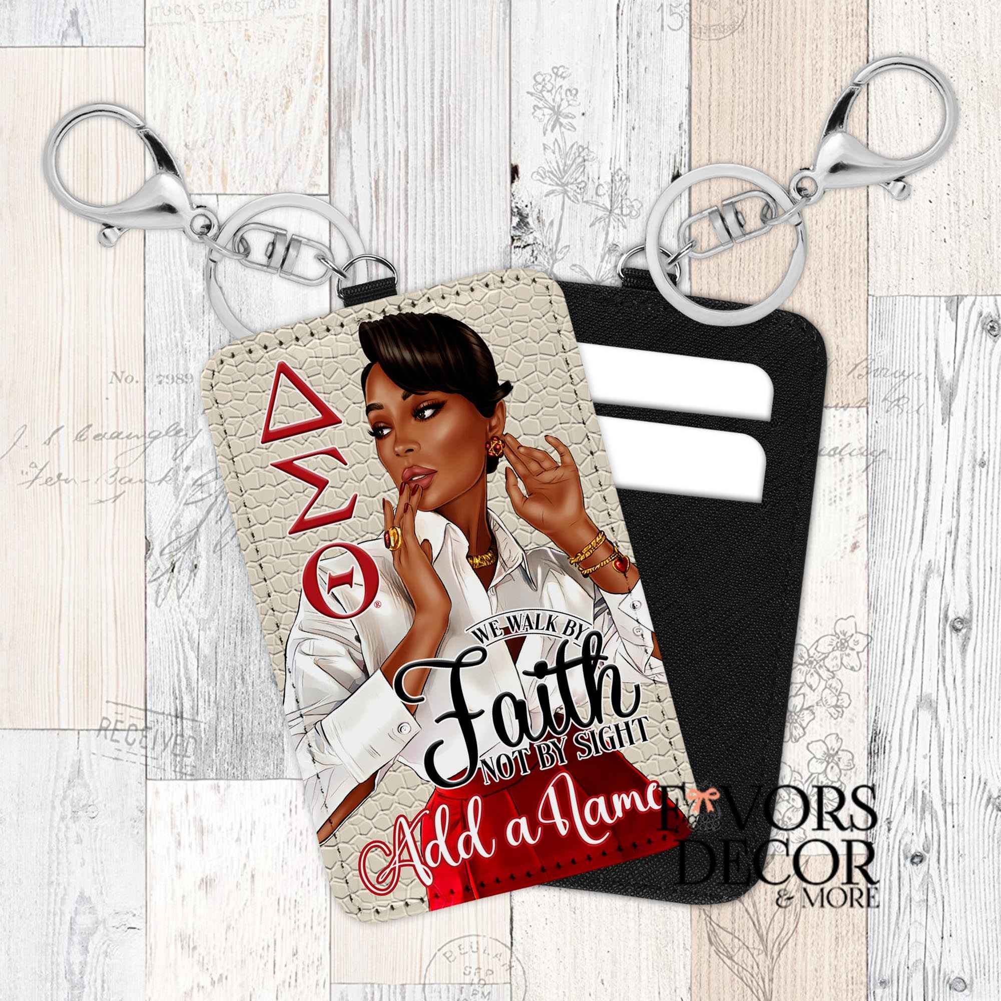 Card Holder Keychain We Walk by Faith Delta Sigma Theta
