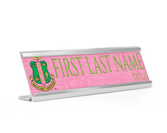 Desk Name Plate | Alpha Kappa Alpha Personalized Sorority Desk Nameplate - Favors Decor and More
