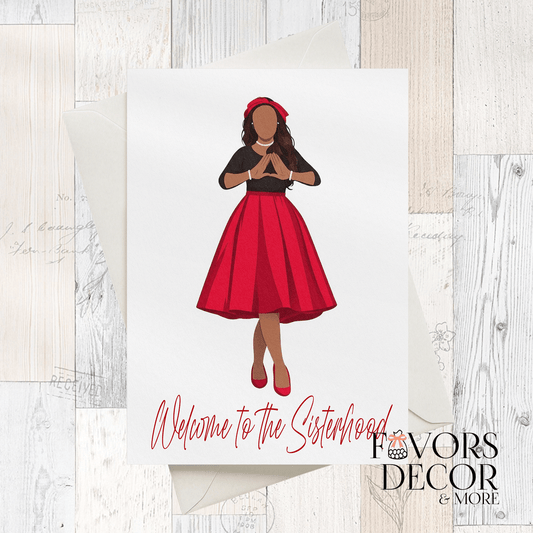 Greeting Cards – Delta Sigma Theta Welcome to the Sisterhood Sorority Card with Pearl Envelope - Favors Decor and More
