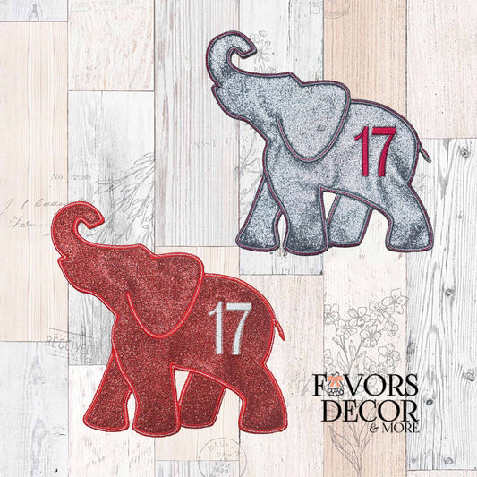 Iron on Patch - Delta Sigma Theta - Glitter Elephant Iron-On Patch – 5" or 7" Sizes - Favors Decor and More