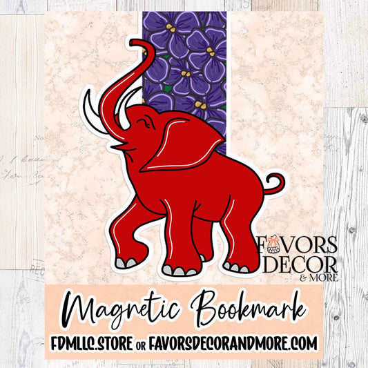 Magnetic Bookmark - Delta Sigma Theta | Red Elephant & Violets Magnetic Bookmark - DST Symbolism - Favors Decor and More