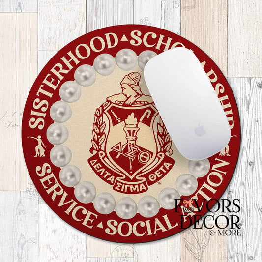 Mouse Pad - | Delta Sigma Theta Sorority Motto Sisterhood Scholarship Service Social Action - Favors Decor and More