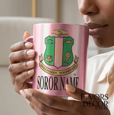 Mug | Alpha Kappa Alpha - Personalized Sorority Crest Pink - Favors Decor and More