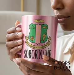 Mug | Alpha Kappa Alpha - Personalized Sorority Crest Pink
