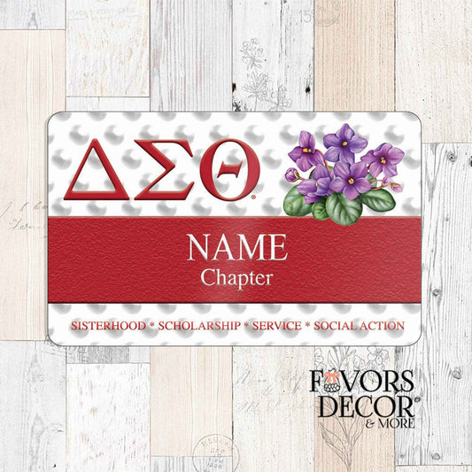 Name Badge Delta Sigma Theta | Design I Personalized - Favors Decor and More