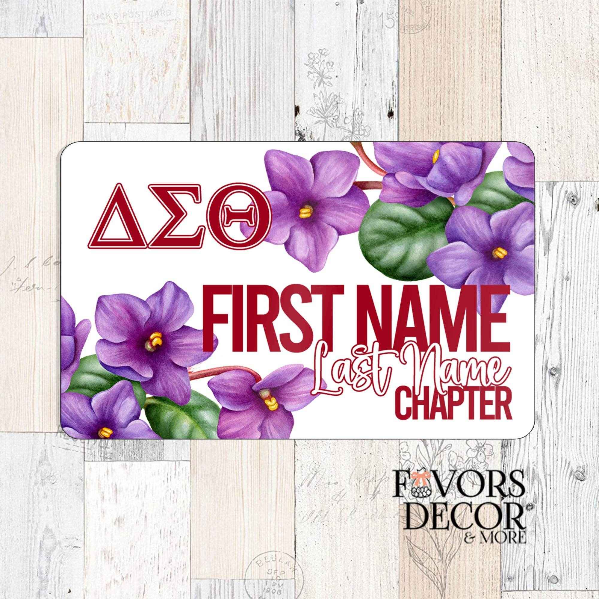 Name Badge | Delta Sigma Theta - Design V Personalized - Favors Decor and More